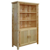Rocky Valley 2 Door Log Bookcase in Clear Coat